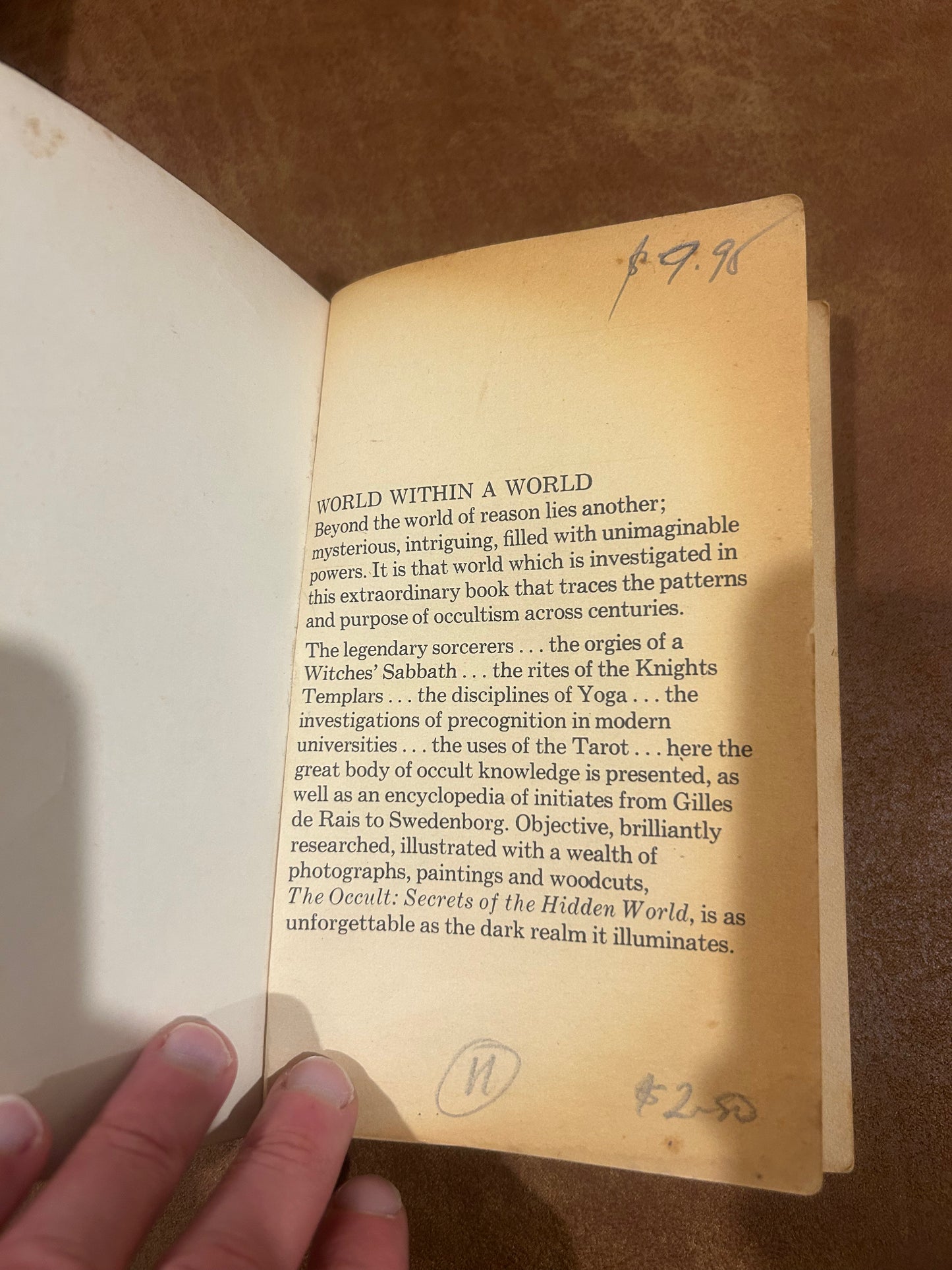 Occultism - Secrets of the hidden world - Julien Tondriau (Est $60 - $80)