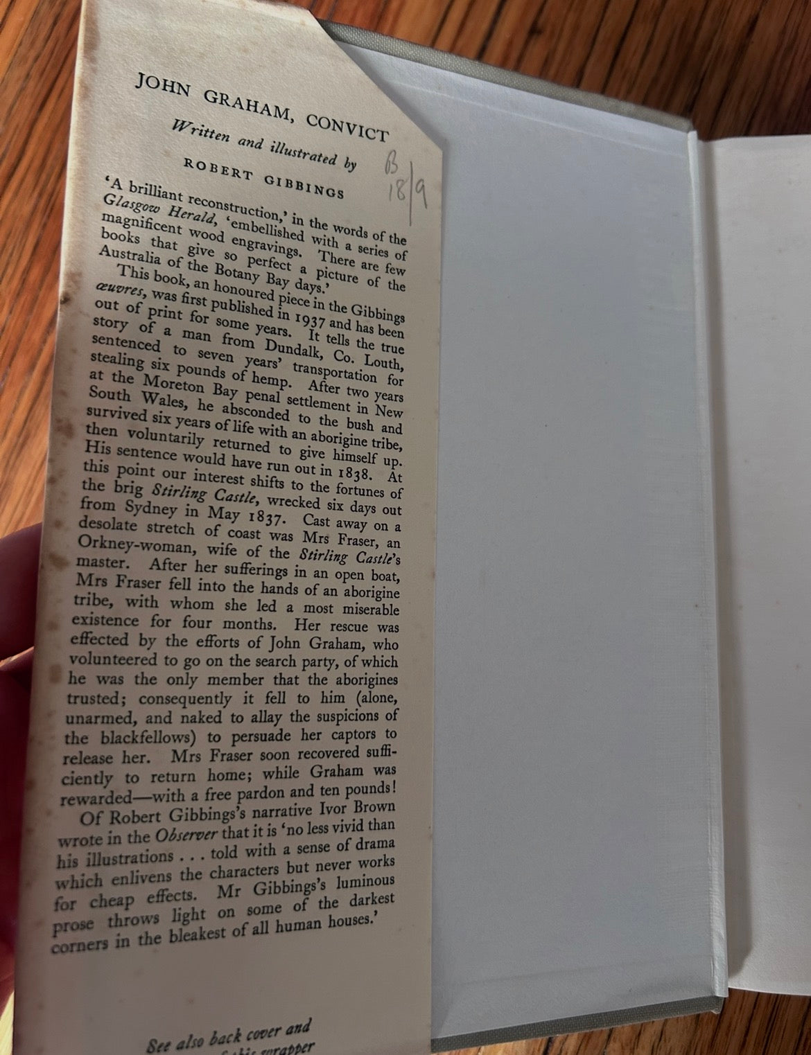 John Graham Convict - A Historical Narrative by Robert Gibbings
