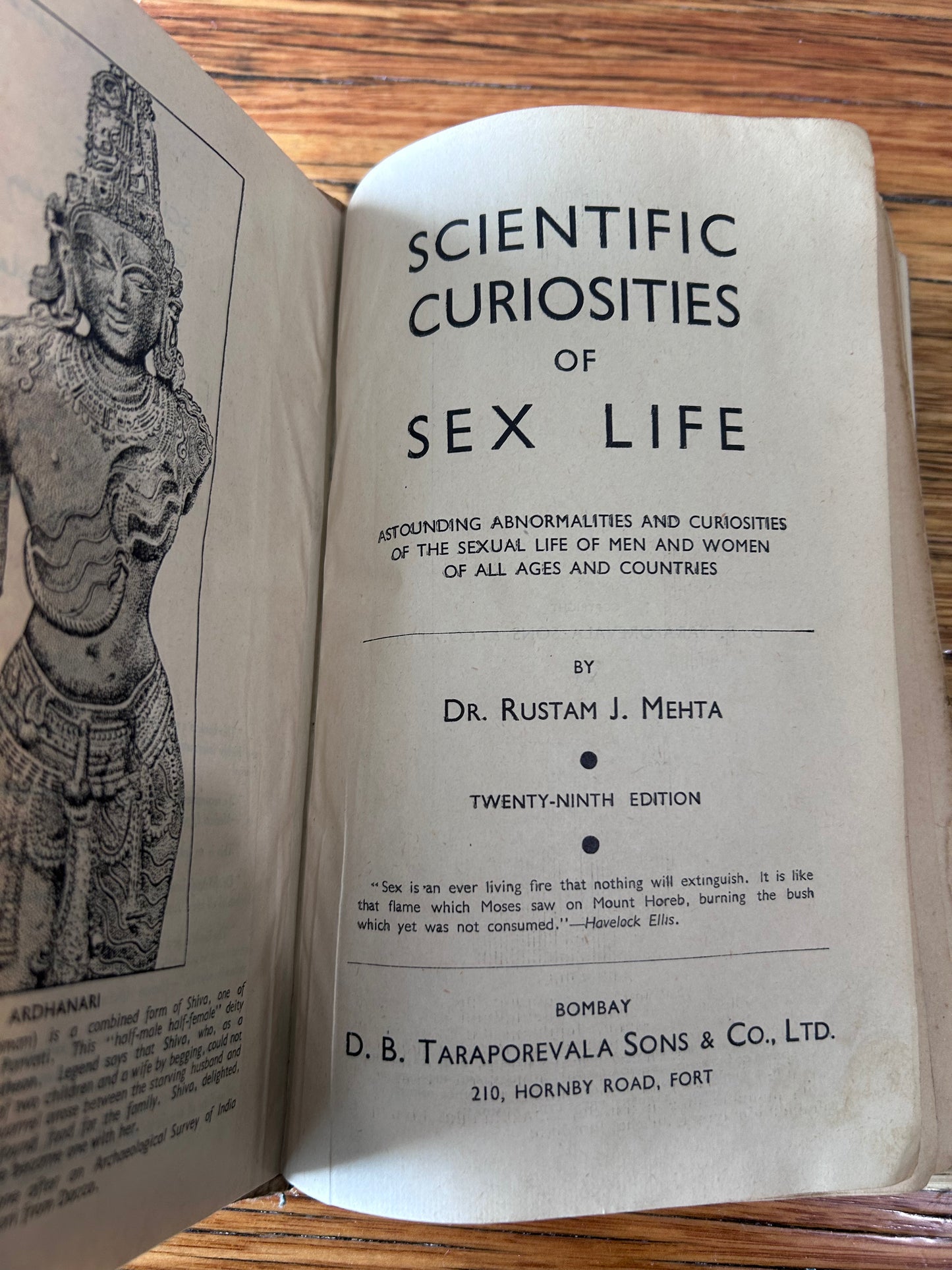 Scientific Curiosities of Sex Life - With historically important Inscription and Naval connection  - as is condition.